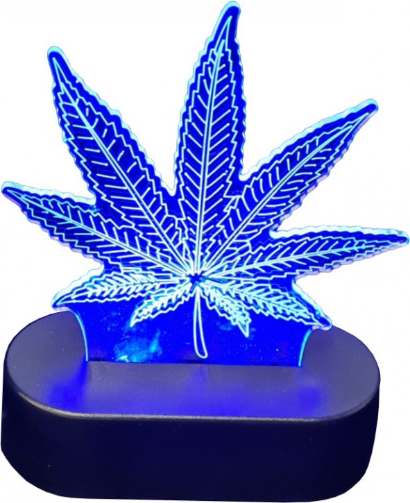 3D Effect Lampe Cannabis Leaf Multicolor